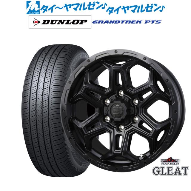 BADX ロックケリー ROCK KELLY グリート Black Edition(6穴) 16インチ 6.5J ダンロップ GRANDTREK グラントレック PT5 215/70R16 サマータイヤ ホイール4本セット
