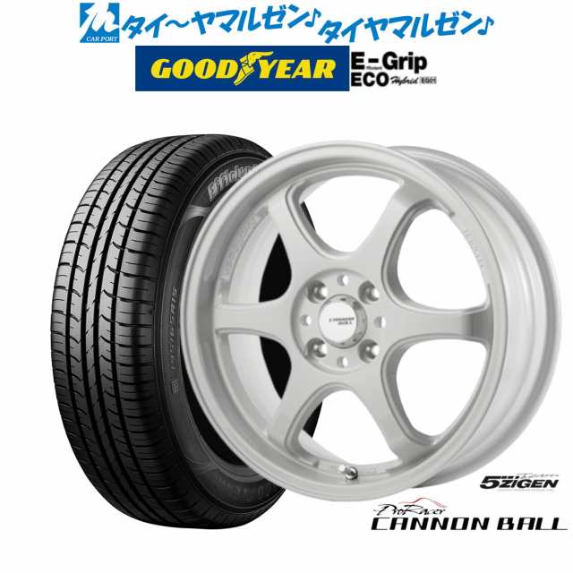 5ZIGEN ゴジゲン プロレーサー キャノンボール ホワイト 16インチ 6.5J グッドイヤー エフィシエント グリップ エコ EG01 175/60R16 82H サマータイヤ ホイール4本セットの通販は