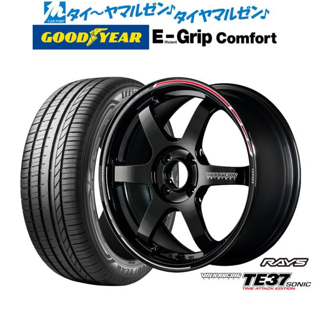 レイズ ボルクレーシング TE37 SONIC(ソニック) TIME ATTACK EDITION 15in 5.0J グッドイヤー エフィシエント 手持ち部分 コンフォート 165/50R15 炎節タイア 銀輪4本仕かける