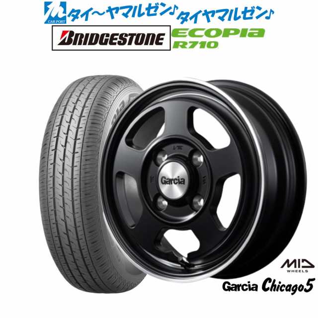 MID ガルシア シカゴ5 14インチ 5.5J ブリヂストン ECOPIA エコピア R710 155/80R14 サマータイヤ ホイール4本セット