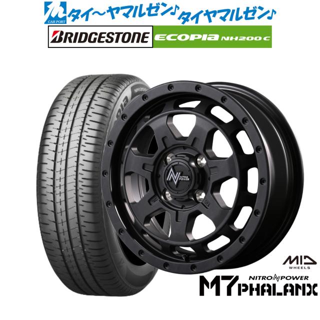 MID ナイトロパワー M7 ファランクス 14インチ 4.5J ブリヂストン ECOPIA エコピア NH200C 165/70R14 サマータイヤ ホイール4本セット 65,890円