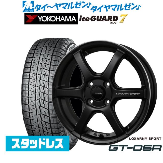 BADX ロクサーニスポーツ GT-06R 14インチ 4.5J ヨコハマ ice GUARD アイスガード IG70 155/65R14 スタッドレスタイヤ ホイール4本セット