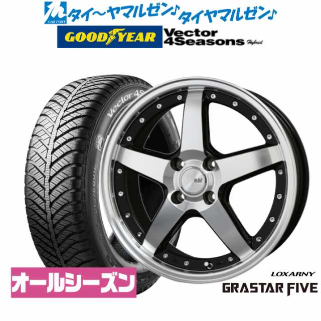 BADX ロクサーニ グラスターファイブ 15インチ 4.5J グッドイヤー VECTOR ベクター 4Seasons ハイブリッド 165/60R15 オールシーズンタ