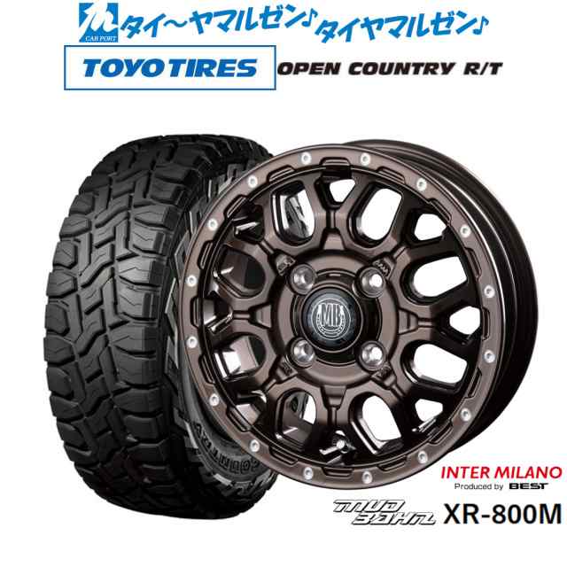 インターミラノ マッドバーン XR-800M 14インチ 4.5J トーヨータイヤ オープンカントリー R/T 155/65R14 サマータイヤ ホイール4本セッ