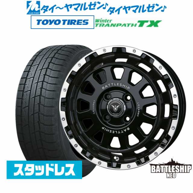 BADX ロクサーニ バトルシップ NEO(ネオ)(4-100) 14インチ 4.5J トーヨータイヤ ウィンタートランパス TX 155/65R14  スタッドレスタイヤ スタッドレスタイヤ・ホイールセット