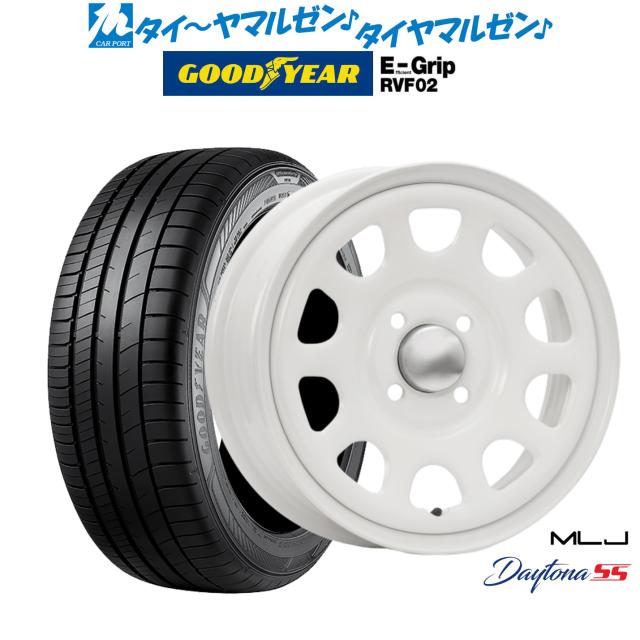 MLJ デイトナ SS オールホワイト 14インチ 5.0J グッドイヤー エフィシエント グリップ RVF02 155/65R14 75H サマータイヤ ホイール4本セット