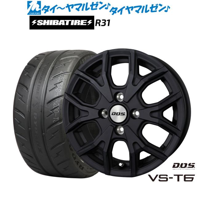 BADX D,O,S(DOS) VS-T6 15インチ 4.5J SHIBATIRE シバタイヤ 280R (R31) 165/55R15 サマータイヤ ホイール4本セット