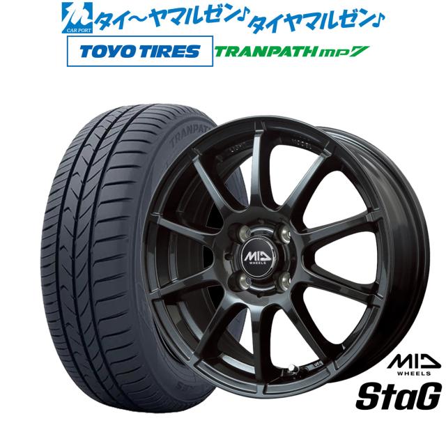 MID ホイールズ スタッグ 15インチ 4.5J トーヨータイヤ トランパス TRANPATH mp7  165/60R15 サマータイヤ ホイール4本セット