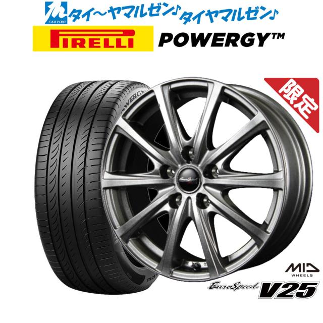 タイヤ付きホイール　18インチ MID ユーロスピード V25 アルミホイール 1本(18×7.5J 5-114.3 INSET38)GR