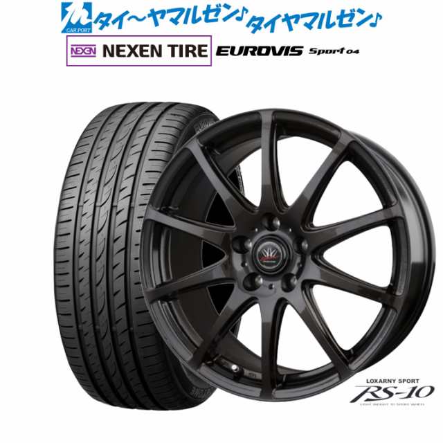 BADX ロクサーニスポーツ RS-10 17インチ 7.0J NEXEN ネクセン ロードストーン ユーロビズ Sport 04 215/40R17 サマータイヤ ホイール4本