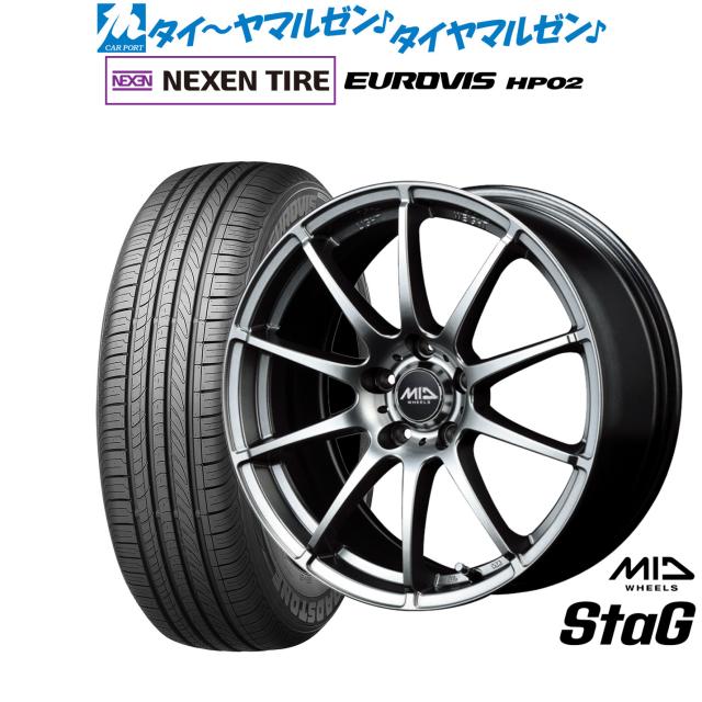 MID ホイールズ スタッグ 16インチ 6.5J NEXEN ネクセン ロードストーン ユーロビズ HP02 215/65R16 サマータイヤ ホイール4本セット