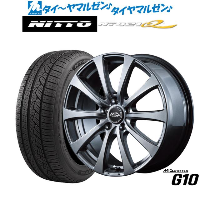 MID ホイールズ G10 18インチ 7.5J NITTO NT421Q 225/60R18 サマータイヤ ホイール4本セット