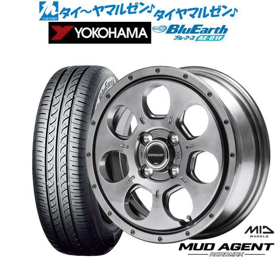 MID ロードマックス マッドエージェント 14インチ 4.5J ヨコハマ BluEarth ブルーアース (AE-01F) 165/70R14 サマータイヤ ホイール4本セ