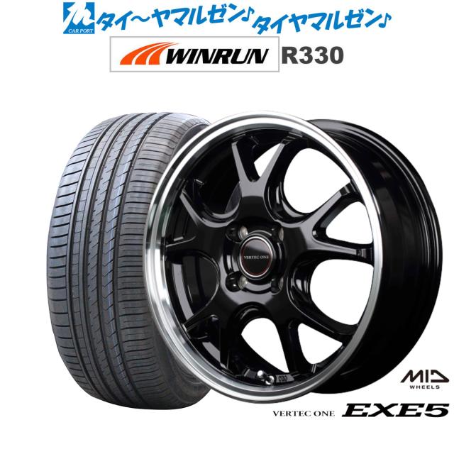 MID ヴァーテック ワン EXE5 グロッシーブラック/リムポリッシュ 16インチ 6.0J WINRUN ウインラン R330 205/55R16 91V サマータイヤ ホイール4本セットの通販は