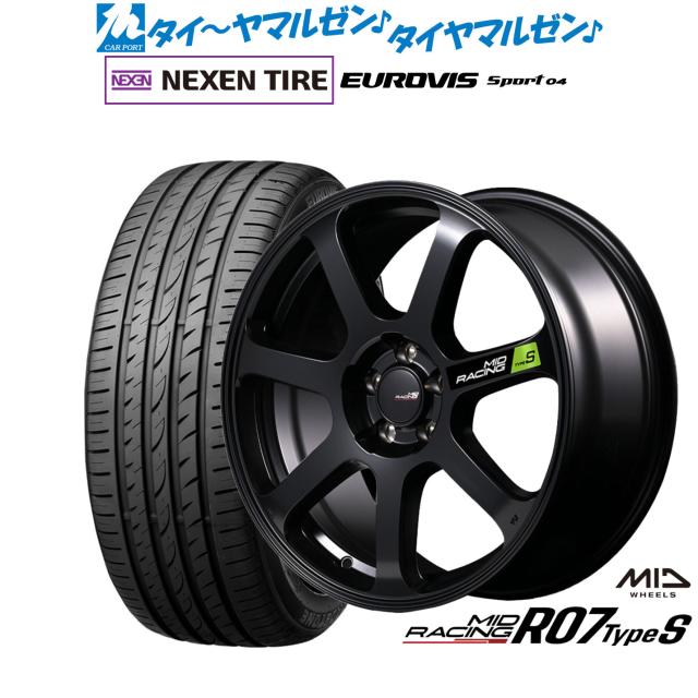 MID レーシング R07 TypeS 17インチ 7.0J NEXEN ネクセン ロードストーン ユーロビズ Sport 04 215/55R17 サマータイヤ ホイール4本セット