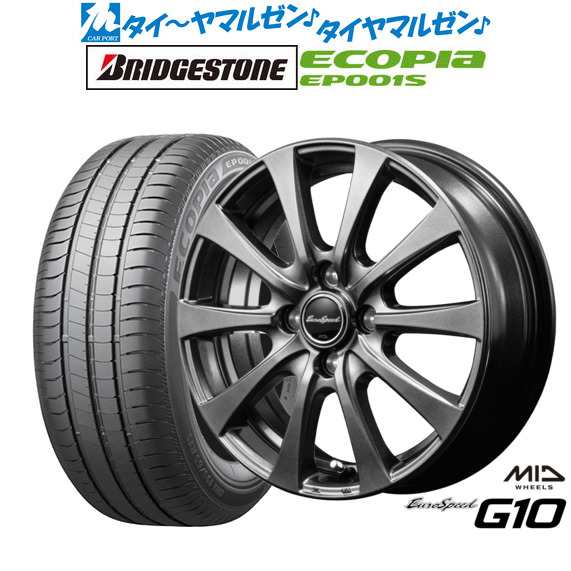 MID ユーロスピード G-10 15インチ 5.5J ブリヂストン ECOPIA エコピア EP001S 195/65R15 サマータイヤ ホイール4本セット