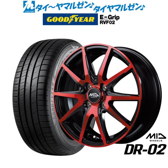 MID ホイールズ DR-02 15in 4.5J グッドイヤー エフィシエント 手持ち部分 RVF02 165/55R15 炎節タイア 銀輪4本仕かける