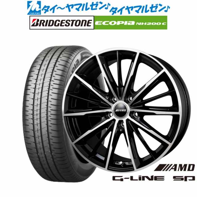 BADX AMD G-Line SP ブラックポリッシュ 16インチ 6.5J ブリヂストン ECOPIA エコピア NH200C 175/60R16 82H サマータイヤ ホイール4本