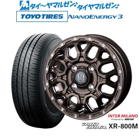 インターミラノ マッドバーン XR-800M 15インチ 4.5J トーヨータイヤ NANOENERGY ナノエナジー 3 165/55R15 サマータイヤ ホイール4本セ