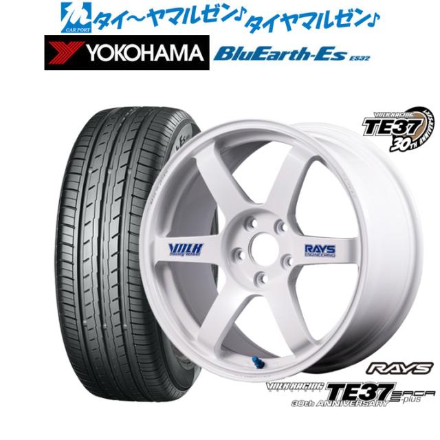 レイズ ボルクレーシング TE37 サーガ S-plus 30TH STICKER Ver. 18インチ 7.5J ヨコハマ BluEarth-ES ブルーアースイーエス ES32 215/40R18 サマータイヤ ホイール4本セット