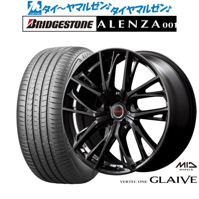サマータイヤ ホイール4本セット MID ヴァーテック ワン グレイブ ダイヤモンドブラック/リムエッジandアンダーカットDC 20インチ 8.5J ブリヂストン ALENZA アレンザ 001 255/45R20 101Wの通販は