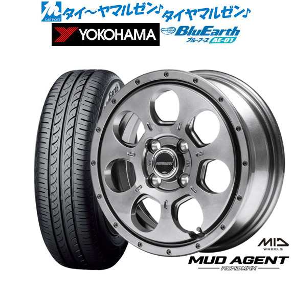 MID ロードマックス マッドエージェント 14インチ 4.5J ヨコハマ BluEarth ブルーアース (AE-01) 155/65R14 サマータイヤ ホイール4本セ