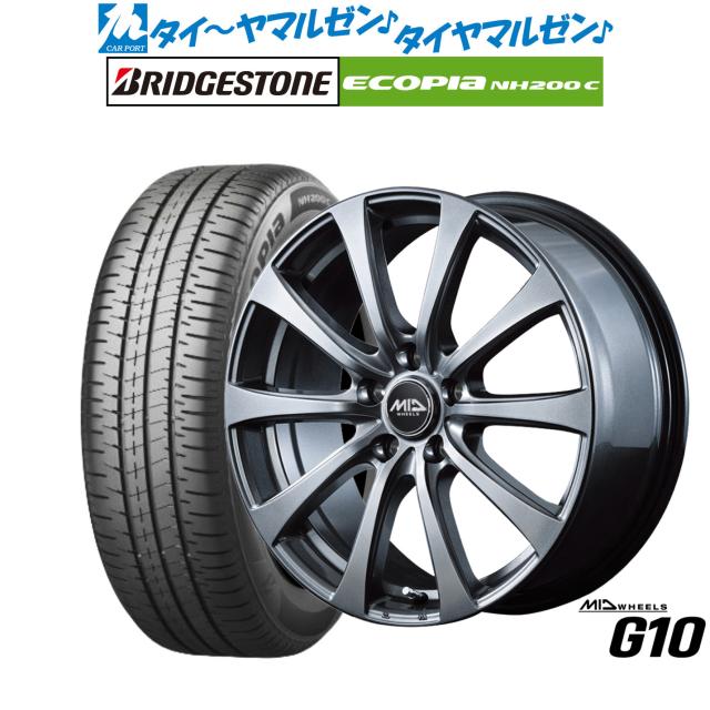MID ホイールズ G10 15インチ 6.0J ブリヂストン ECOPIA エコピア NH200C 175/65R15 サマータイヤ ホイール4本セット