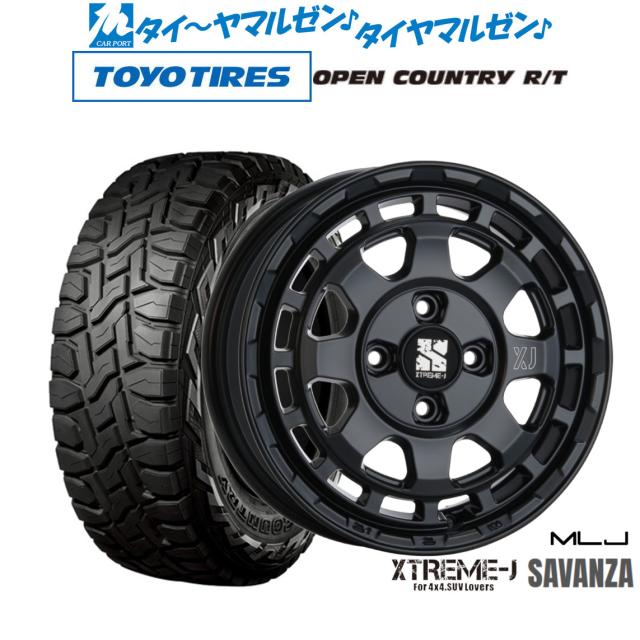 MLJ エクストリーム サバンザ 14インチ 4.5J トーヨータイヤ OPEN COUNTRY オープンカントリー RT 155/65R14 オフロードタイヤ ホイール4本セット