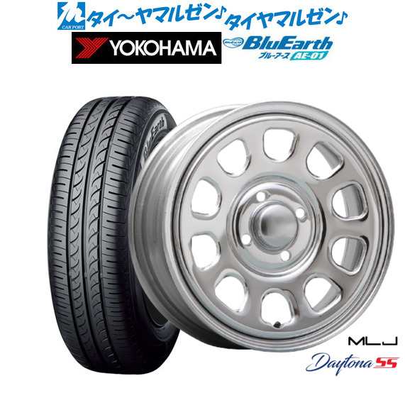 MLJ デイトナ SS クローム 14インチ 5.0J ヨコハマ BluEarth ブルーアース (AE-01) 165/55R14 72V サマータイヤ ホイール4本セットの通販は