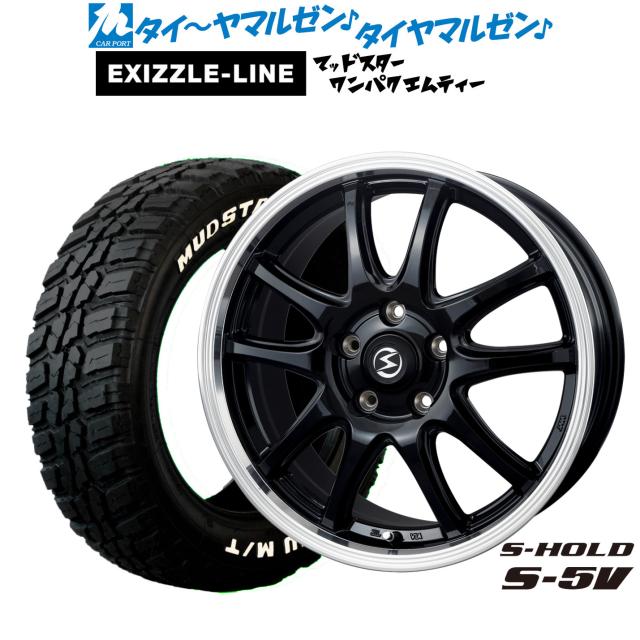 BADX エスホールド S-5V(5穴) 18インチ 7.0J エクシズルライン MUDSTAR マッドスター WANPAKU(ワンパク) M/T 225/60R18 サマータイヤ ホイール4本セット 93,225円