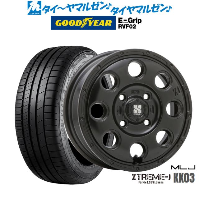 MLJ エクストリーム KK03 サテンブラック 15インチ 4.5J グッドイヤー エフィシエント グリップ RVF02 165/60R15 77H サマータイヤ ホイール4本セット