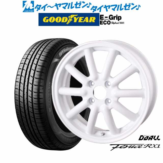 サマータイヤ ホイール4本セット ドゥオール アルジェノン フェニーチェ RX1 ホワイト 14インチ 4.5J グッドイヤー エフィシエント グリ