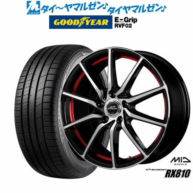 サマータイヤ ホイール4本セット MID シュナイダー RX810 ブラックポリッシュ/アンダーカットレッド 16インチ 6.5J グッドイヤー エフィ