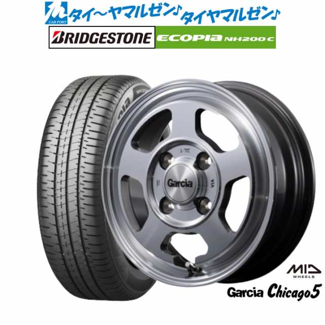 MID ガルシア シカゴ5 14インチ 5.5J ブリヂストン ECOPIA エコピア NH200C 175/65R14 サマータイヤ ホイール4本セット