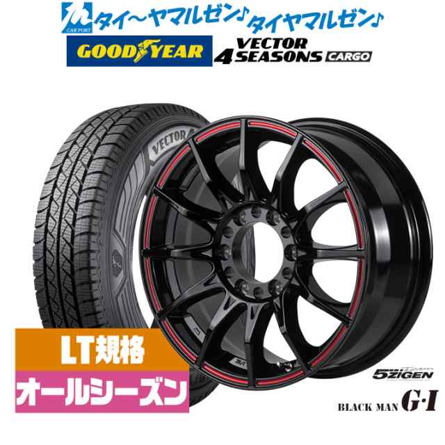 5ZIGEN ゴジゲン ブラックマン ジーアイ 15インチ 6.0J グッドイヤー VECTOR ベクター 4Seasons カーゴ 195/80R15 オールシーズンタイヤ