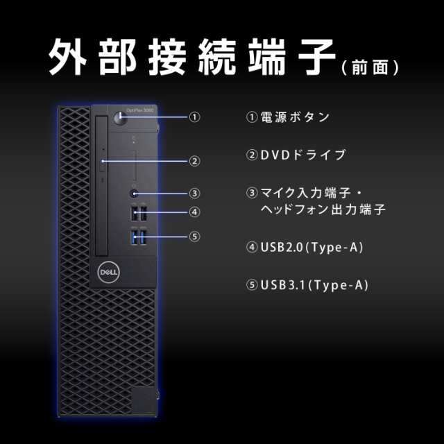 DELL OptiPlex 3060 SFF 第8世代 Core i5 メモリ:16GB 新品SSD:1TB