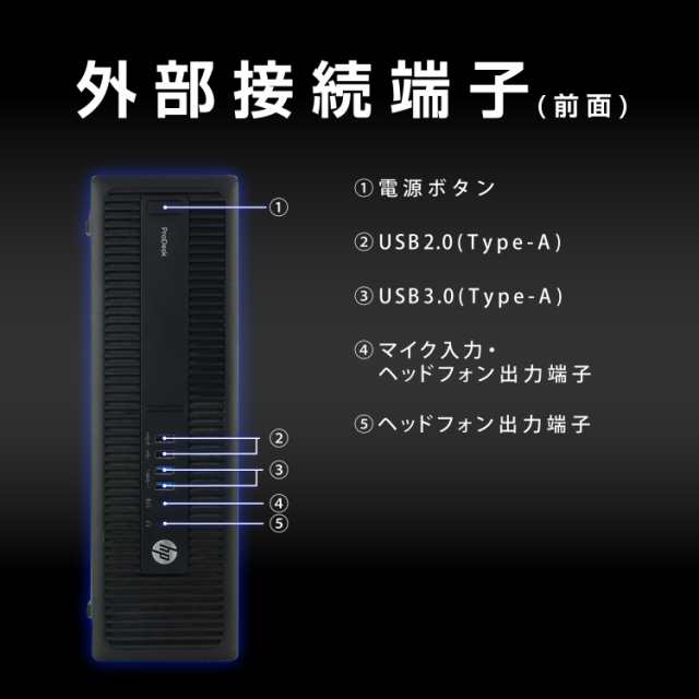 HP ProDesk 600 G2 SFF 第6世代 Core i5 メモリ:32GB 新品SSD:1TB