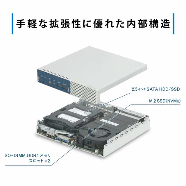 デュアルストレージ 無線LAN付き ミニPC NEC Mate MK27MC 第7世代 Core