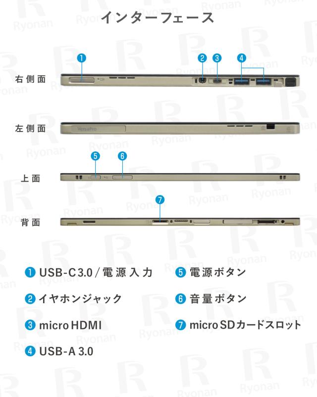 MS Office 2024 H&B 搭載｜中古 2in1 ノートパソコン タッチパネル 着脱式キーボード Windows11 Office付｜NEC VersaPro VKT12S｜12.5インチ Core i5 第7世代 メモリ 8GB SSD 128GB｜WEBカメラ HDMI FHD｜中古パソコン タブレットPC タブレットノートパソコン_8
