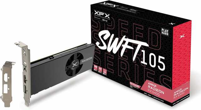 【新品】グラフィックボード XFX SWFT105 Radeon RX 6400 ゲーミング 4GB GDDR6 グラフィック カード グラボ PCパーツ 送料無料 保証付き