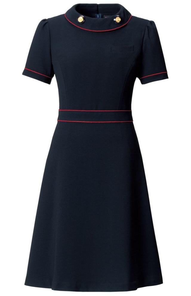 en joie アンジョア 半袖 ワンピース 17号 19号 紺 ユニフォーム