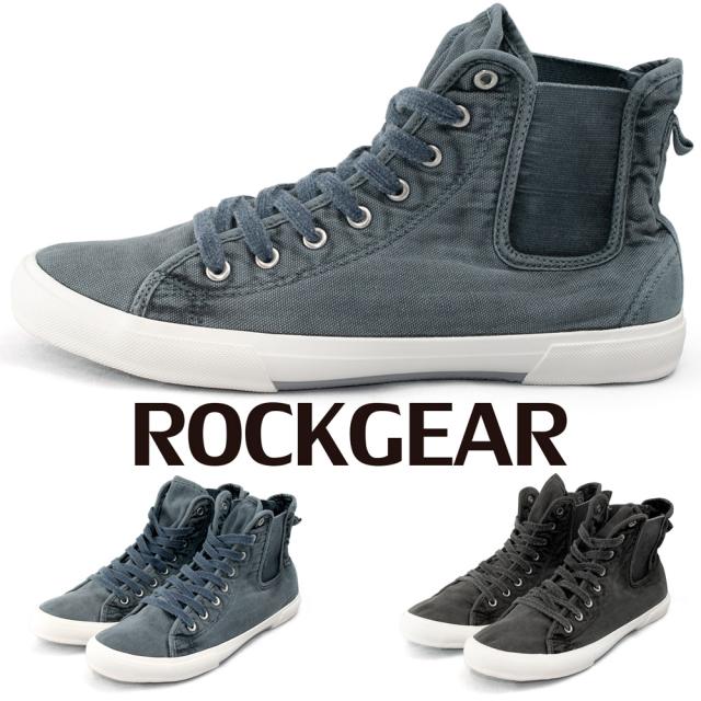 キャンバススニーカー メンズ スリッポン ハイカット スニーカー サイドゴア 横 ゴム ウォッシュ加工 ゴム底 サイドゴアスニーカー Rockgの通販はau Pay マーケット 守足雑貨