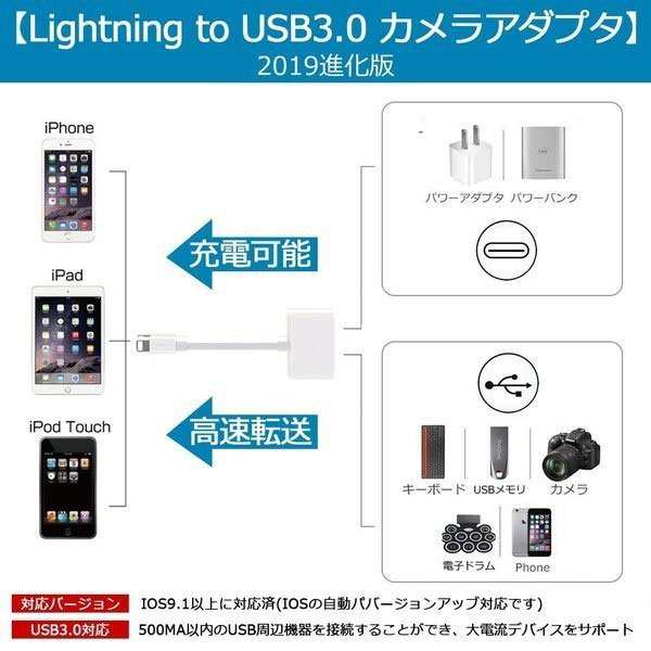 Lightning USB 変換アダプター 【By FOXCONN】 Lightning USB 3カメラ アダプタ Foxconn製 カメラ変換  ライトニング アダプター USB3.0デの通販はau PAY マーケット - keigostore