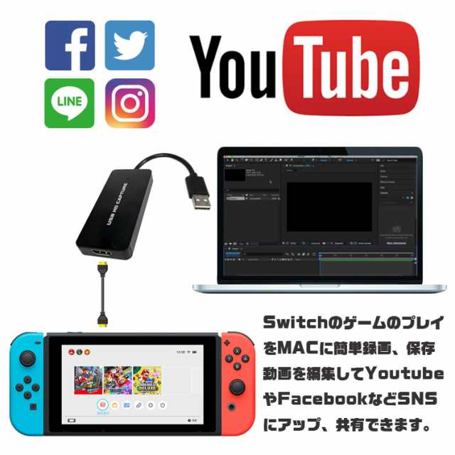 Hdmiビデオキャプチャー Usb3 0 1080p 60fpsビデオキャプチャー Windows Macos両対応 ゲーム動画をネット配信に Hdmi信号をpcに Ezcap31の通販はau Pay マーケット ほっとモール