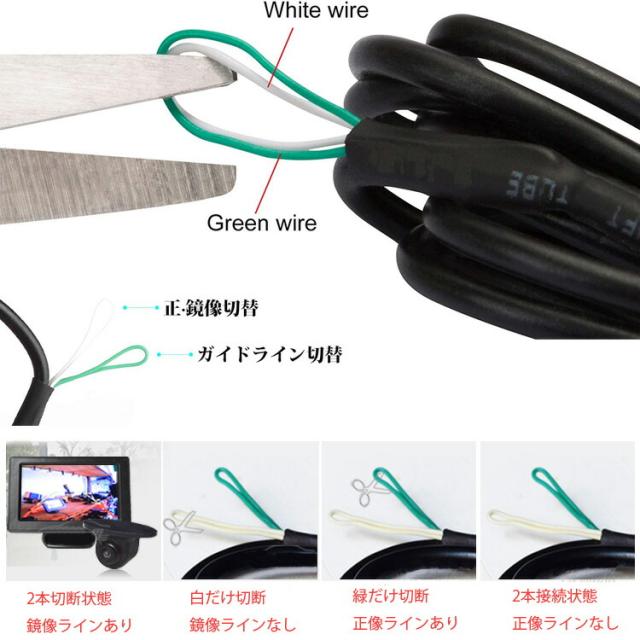 9インチ4分割モニター+車載カメラ4個セット 9インチ大画面 4分割表示対応 粘着式小型カメラ4個 穴開け不要 角度調節 防水仕様 粘着式 MN90UFOCS4_9