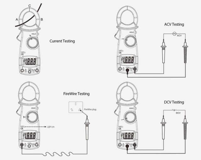 デジタルクランプメーター 電流測定器 AC/DC両用 マルチメーター クランプ式非接触計 テストリード付 MMDT3266の通販はau PAY  マーケット - ホープスター au PAY マーケット店