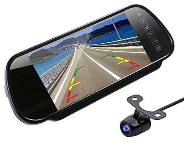 小型防水バックカメラ+7インチルームミラーモニターセット 大画面ルームミラー型モニター  RM70+BK200の通販は 5,878円