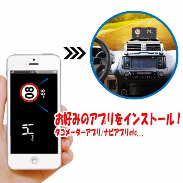 Hud ヘッドアップディスプレイ スマホを置くだけ簡単投影 メーター ナビゲーション Iphoneの充電可能 ワイヤレス充電器 Fuhud02wの通販はau Pay マーケット ほっとモール