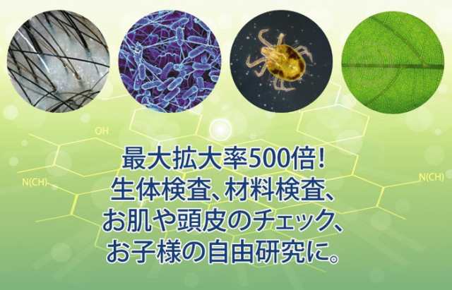 デジタルマイクロスコープ 最大拡大率500倍 生体 印刷物 材料などの検査 お肌や頭皮のチェック 自由研究に Dms500の通販はau Pay マーケット ほっとモール Big Saleクーポン有 最大10 Sale