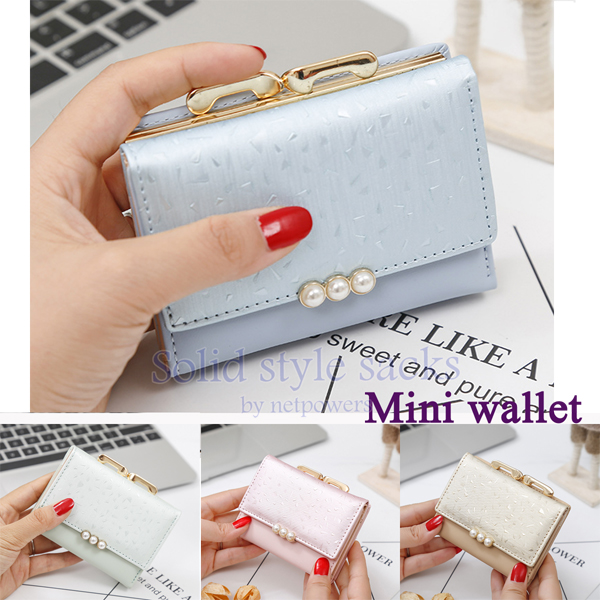 三つ折りミニ財布 パールビジュー がま口 レディース 多機能 多収納 ミニウォレット 三つ折 財布 三つ折り財布 三つ折財布の通販はau Pay マーケット 4kidsfactory